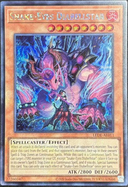 画像1: 蛇眼の大炎魔 シークレットレア（LEDE-AE011） (1)