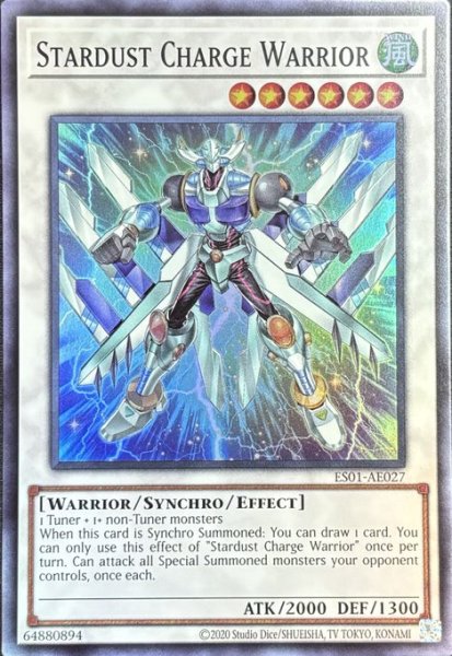 画像1: スターダスト・チャージ・ウォリアー　スーパーレア（ES01-AE027） (1)