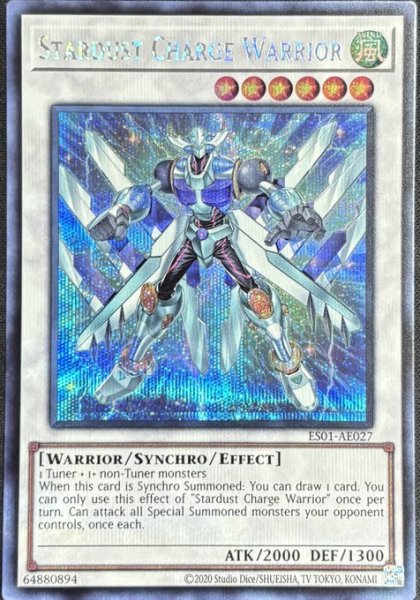 画像1: スターダスト・チャージ・ウォリアー　シークレットレア（ES01-AE027） (1)