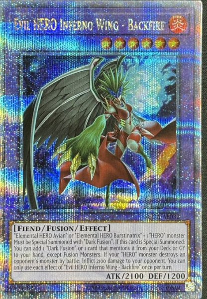 画像1: E-HERO インフェルノ・ウィング－ヘルバック・ファイア クォーターセンチュリーレア（SUDA-AE032） (1)