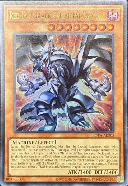 画像1: レッドアイズ・ブラックフルメタルドラゴン ウルトラレア（ROTA-AE005） (1)