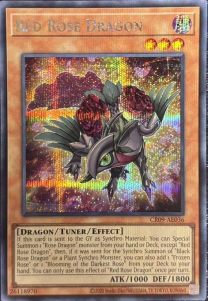 画像1: レッドローズ・ドラゴン シークレットレア(CR09-AE036) (1)