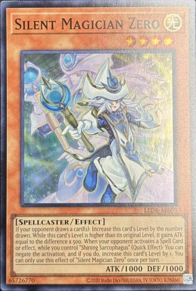 画像1: サイレント・マジシャン・ゼロ スーパーレア（LEDE-AE003） (1)