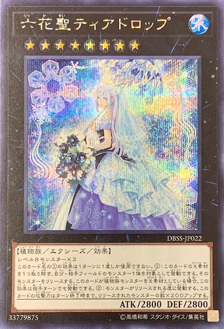 遊戯王 PSA10 完美品 シークレット 六花聖ティアドロップ 鑑定品 DBSS-